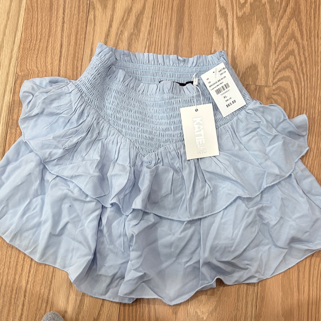 Katiej Nyclight Blue Ruffled Skirt